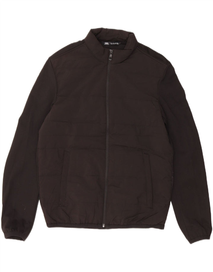 ZARA Mens Padded Jacket UK 38 Medium Black Polyester