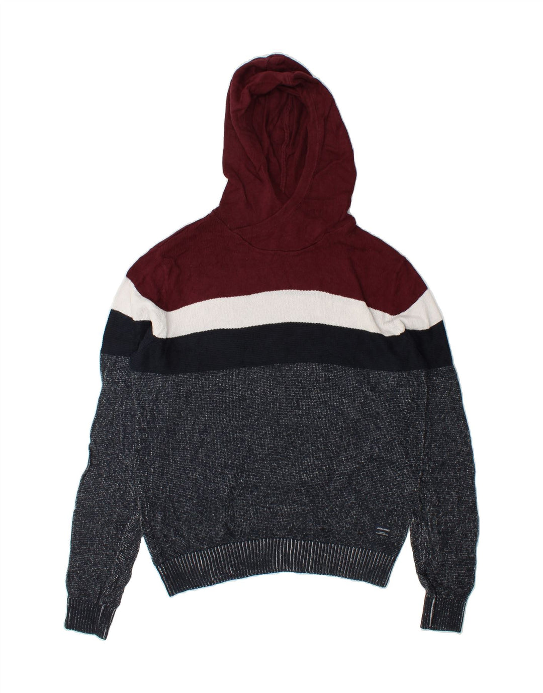 JACK & JONES Mens Hooded Jumper Sweater Small Multicoloured Colourblock Vintage Jack & Jones and Second-Hand Jack & Jones from Messina Hembry 