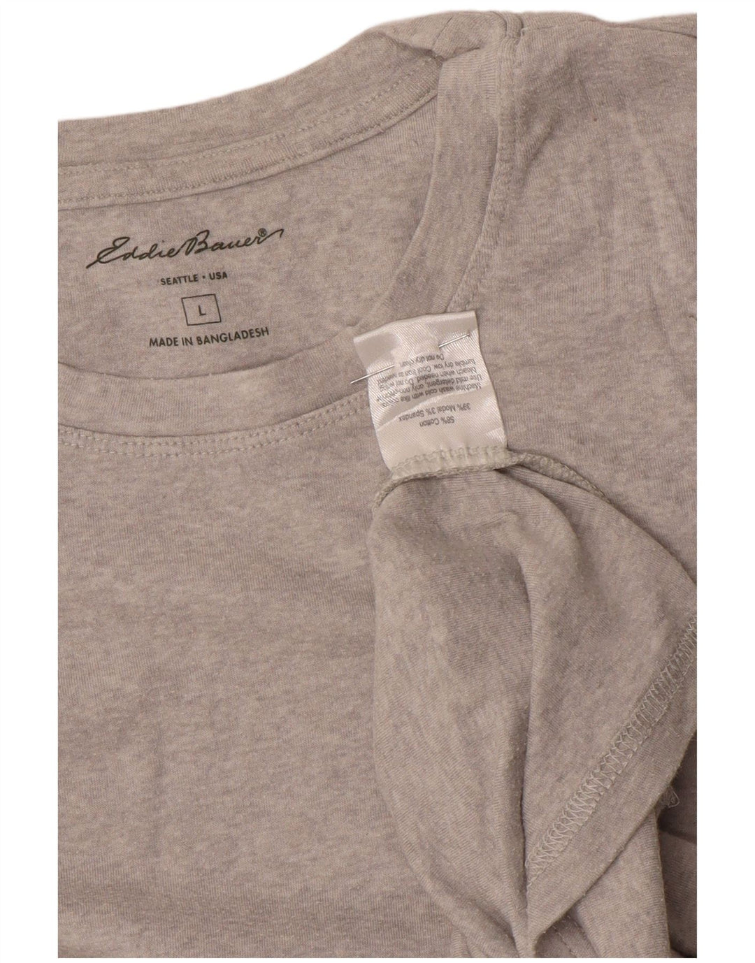 EDDIE BAUER Womens Top Long Sleeve UK 14 Large Grey Cotton