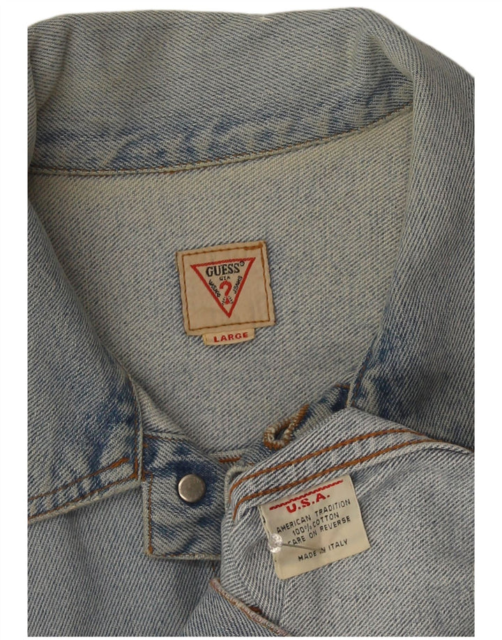 Guess Womens Denim Jacket UK 14 Large Blue Cotton