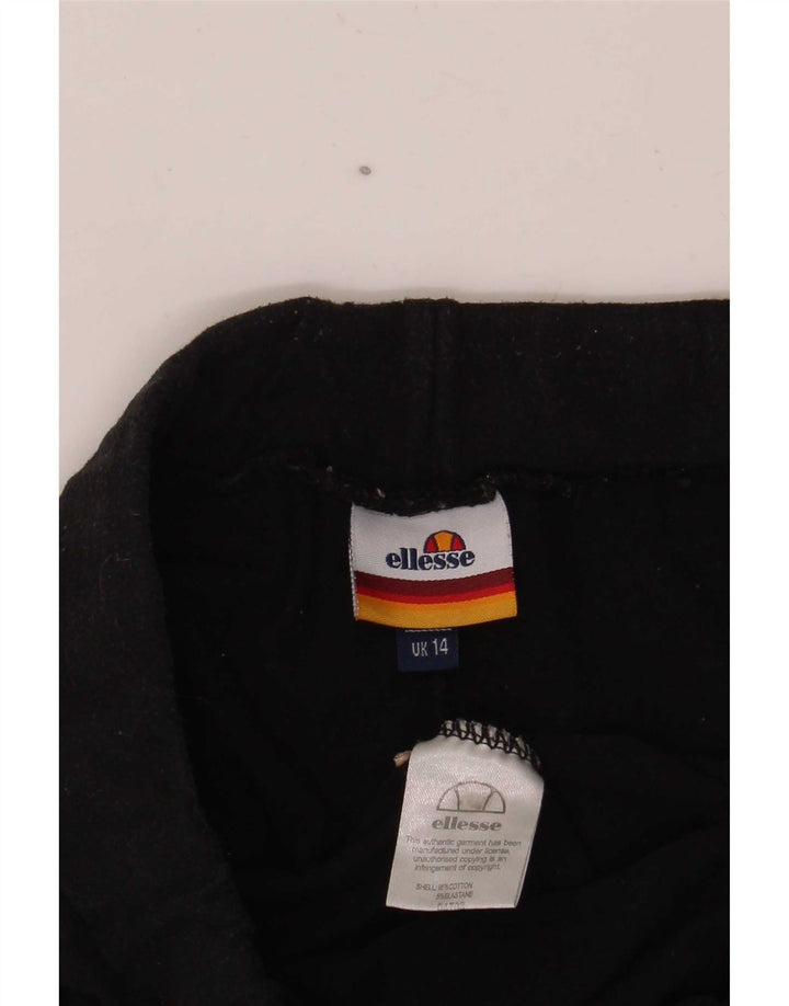 Ellesse Womens Graphic Leggings UK 14 Medium Black Cotton