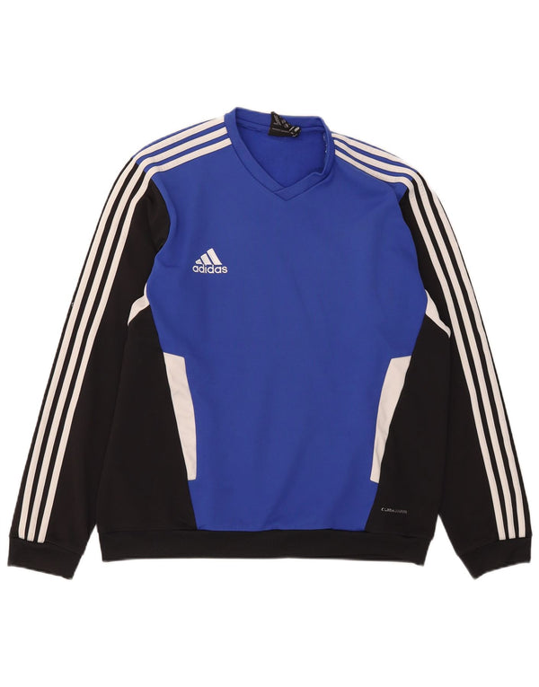 Adidas Mens Climawarm Sweatshirt Jumper UK 44/46 Large Blue Colourblock