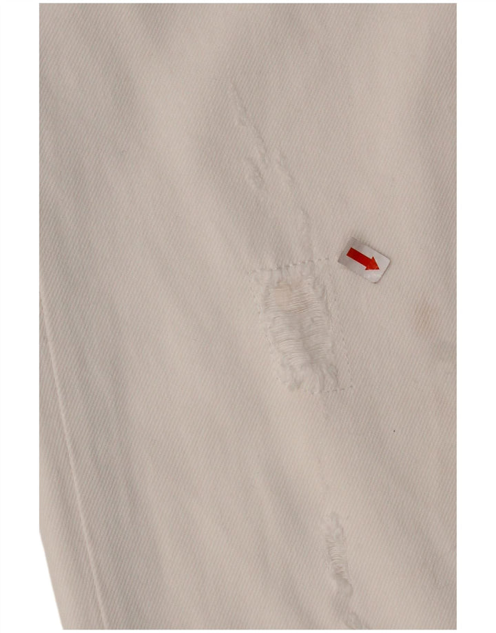 TOMMY HILFIGER Womens Distressed Straight Jeans W29 L28 White Cotton