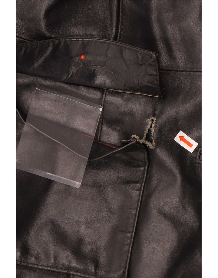 Vintage Womens Leather Coat UK 14 Large Black