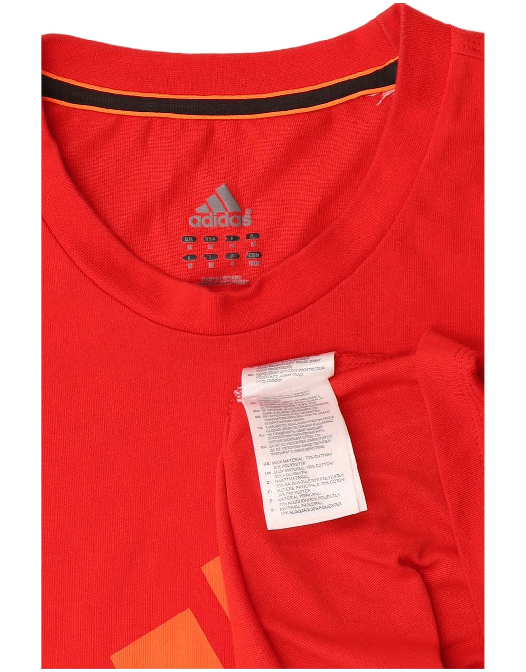 Adidas Mens T-Shirt Top Medium Red Cotton