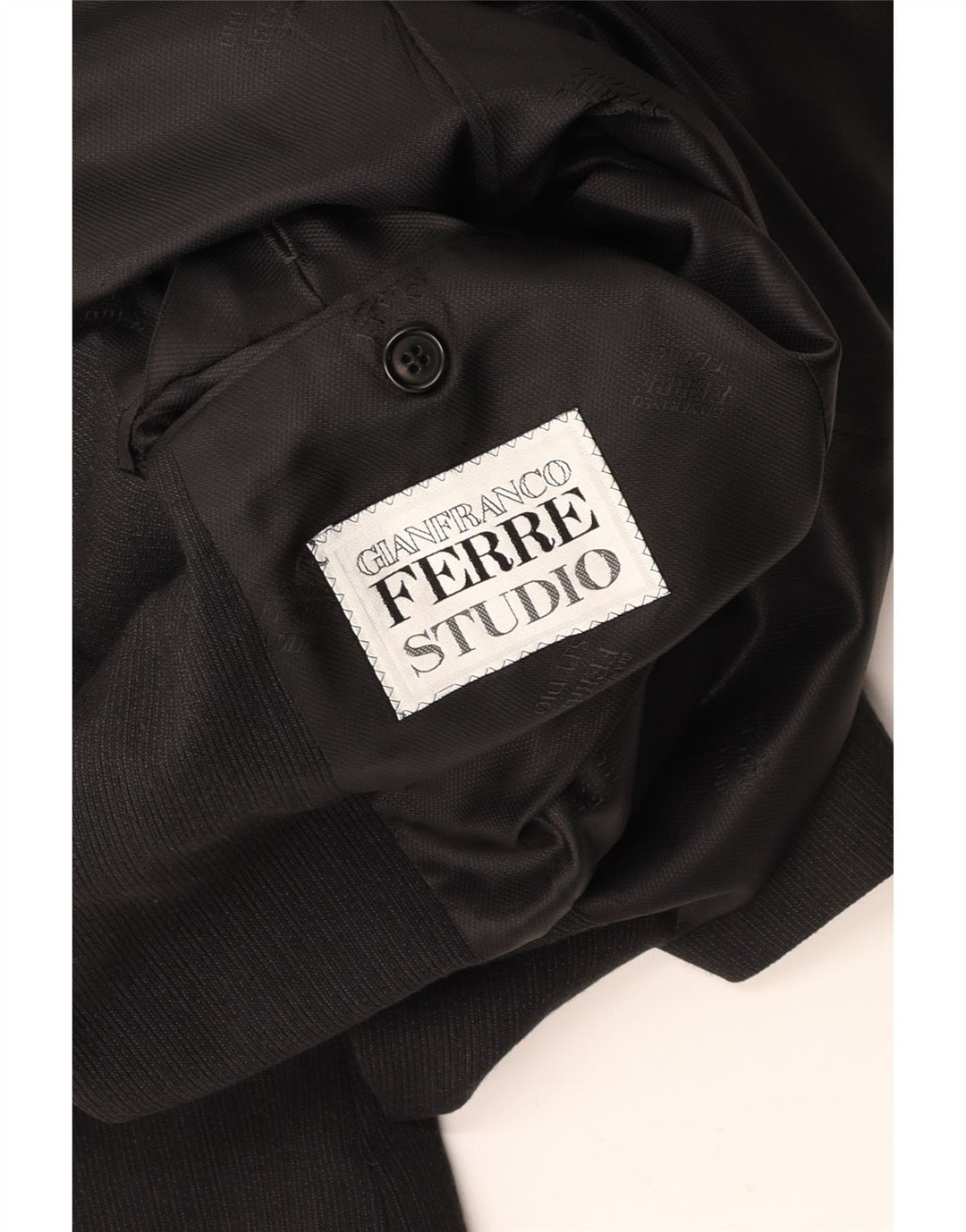 GIANFRANCO FERRE Mens 3 Button Blazer Jacket UK 38 Medium Black Pinstripe