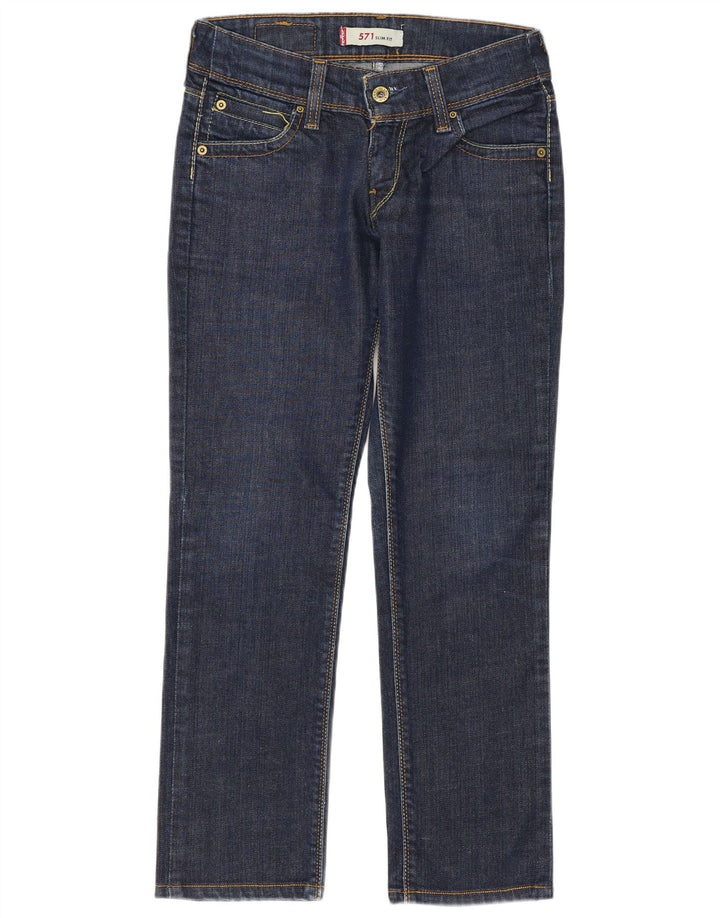Levi's Womens 571 Slim Jeans W26 L26 Blue Cotton