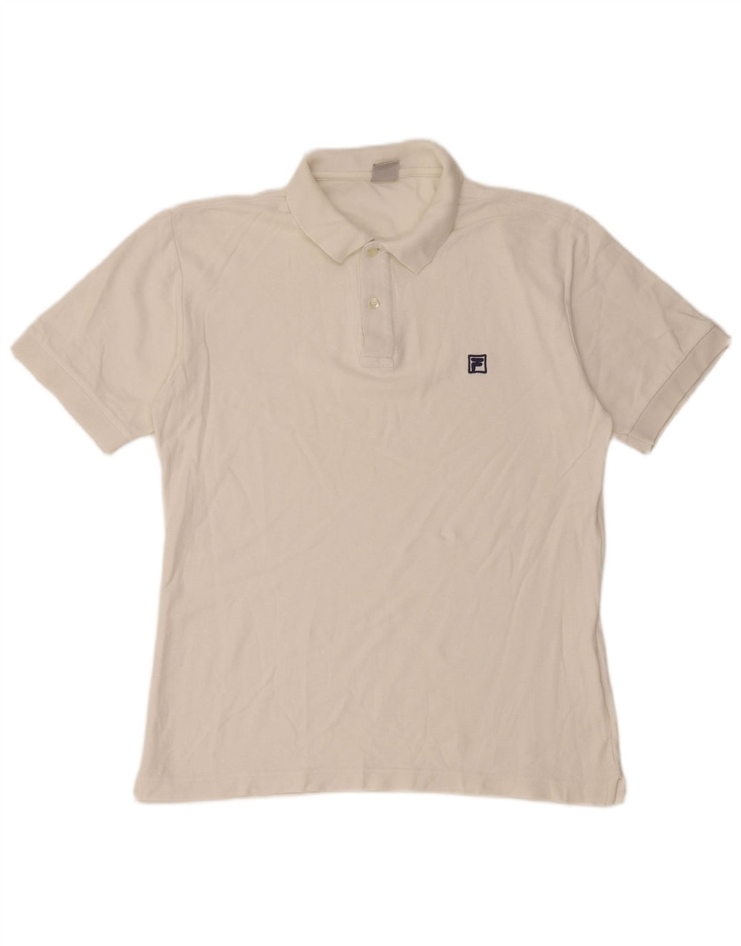 Fila Mens Polo Shirt IT 50 Medium White Cotton