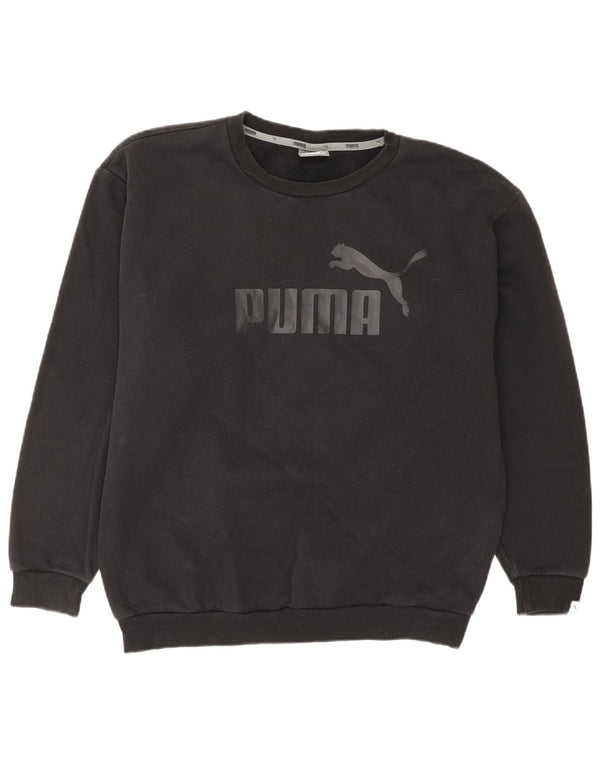 PUMA Womens Loose Fit Graphic Sweatshirt Jumper UK 12 Medium  Black