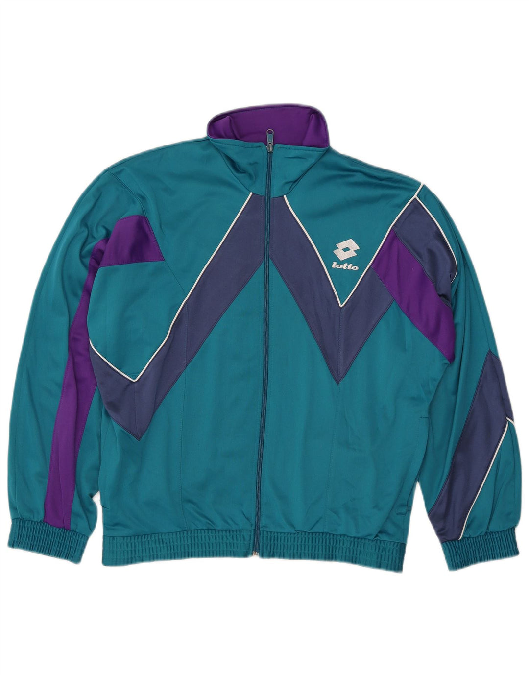 LOTTO Mens Tracksuit Top Jacket Small Blue Colourblock