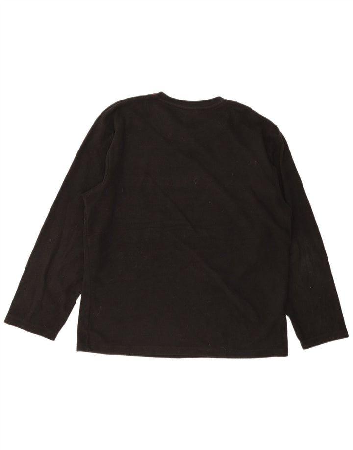 IZOD Mens Fleece Jumper Large Black Polyester