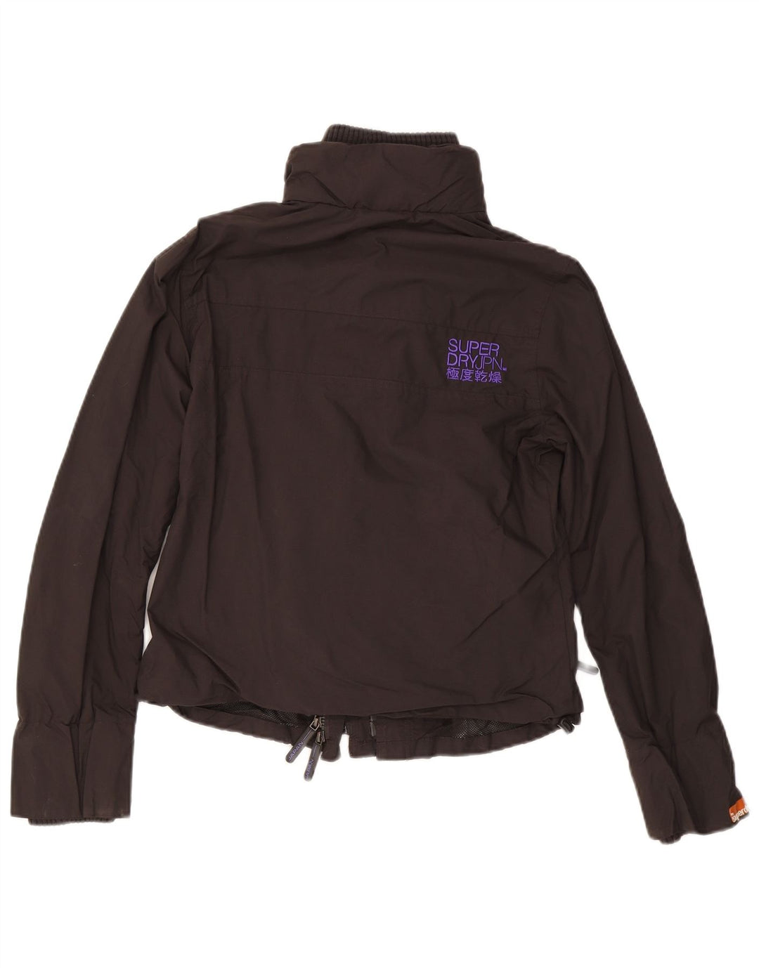 SUPERDRY Womens Windbreaker Jacket UK 14 Large Black Nylon