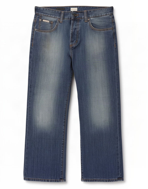 Calvin Klein Mens Straight Jeans W32 L30 Blue Cotton