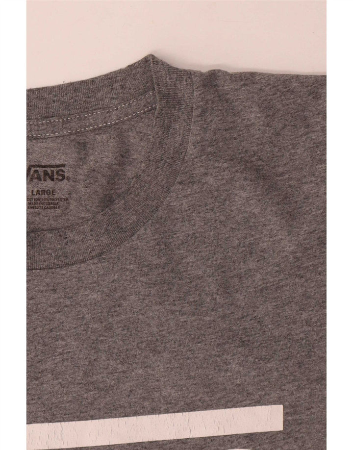 Vans Mens Graphic T-Shirt Top Large Grey Cotton