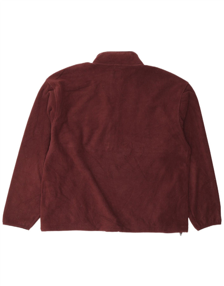 Gap Mens Zip Neck Fleece Jumper Large Burgundy Polyester