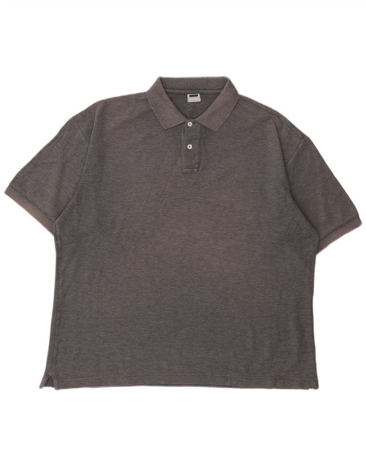 Fila Mens Polo Shirt IT 56 XL Grey Flecked Cotton