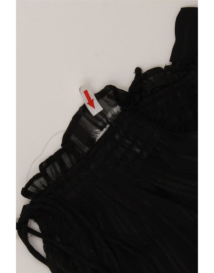 Marks & Spencer Womens Oversized Long Sleeve See Through Top UK 6 XS Black