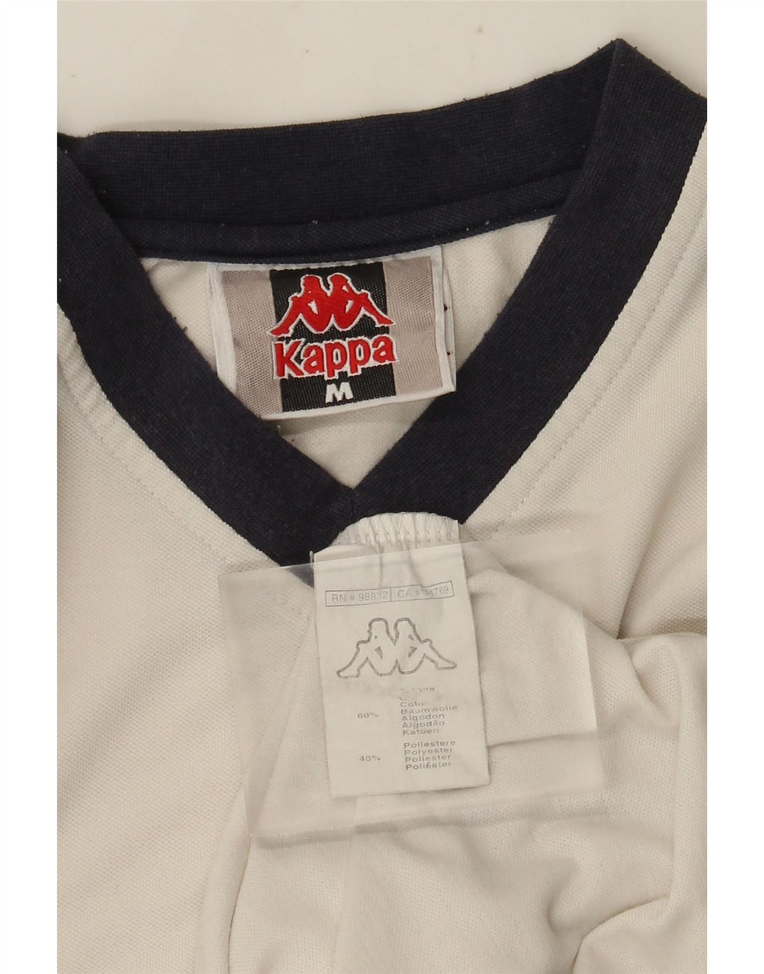 Kappa Mens T-Shirt Top Medium White Colourblock Cotton