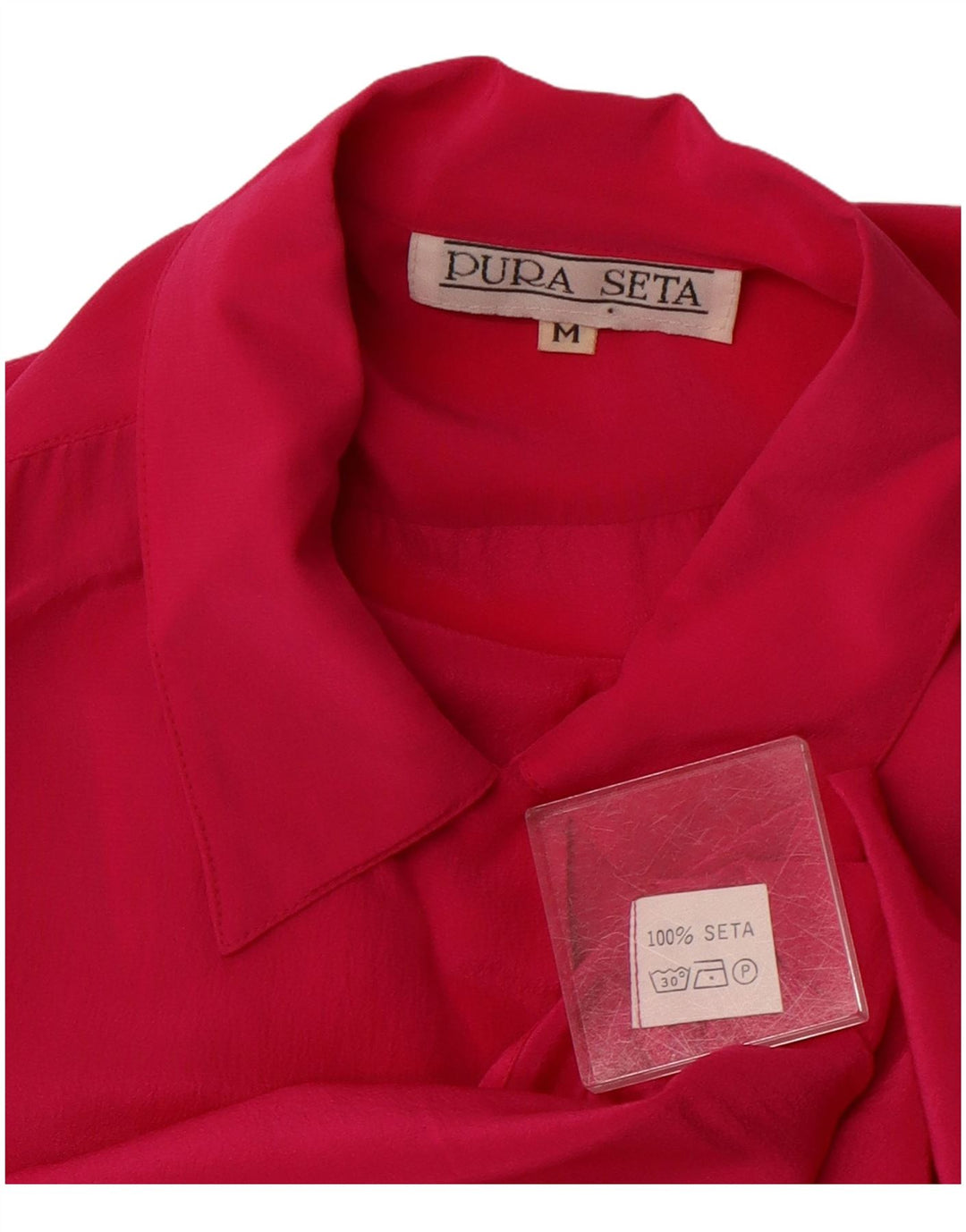 VINTAGE Womens Shirt Blouse UK 14 Medium Pink Silk