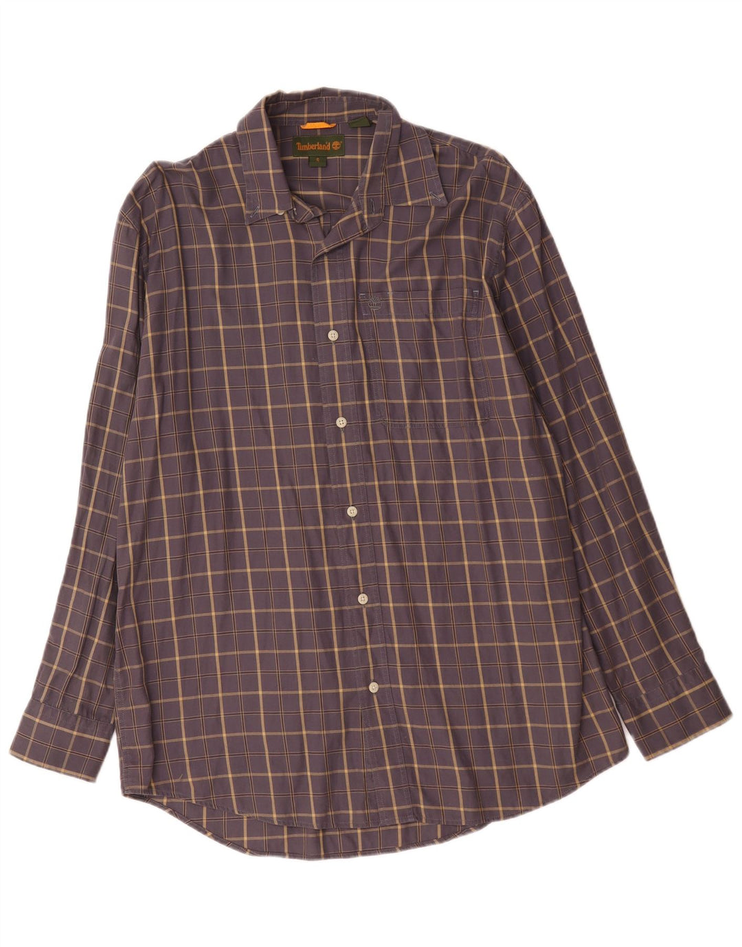 Timberland Mens Loose Fit Shirt Small Blue Check Cotton