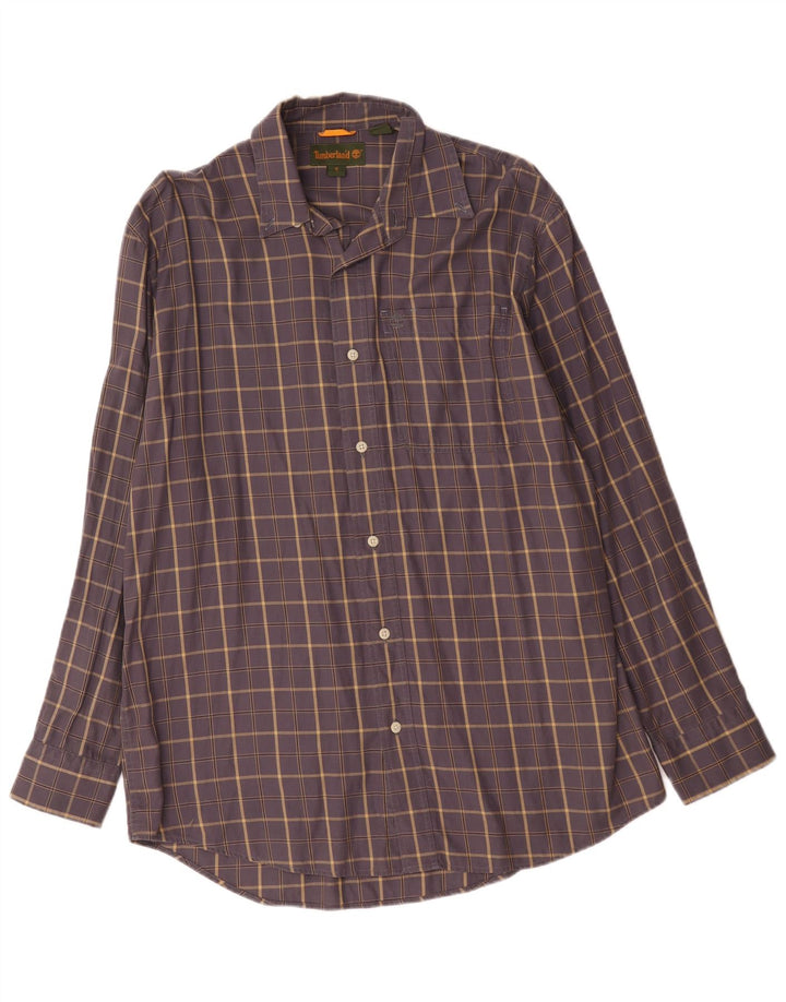 Timberland Mens Loose Fit Shirt Small Blue Check Cotton