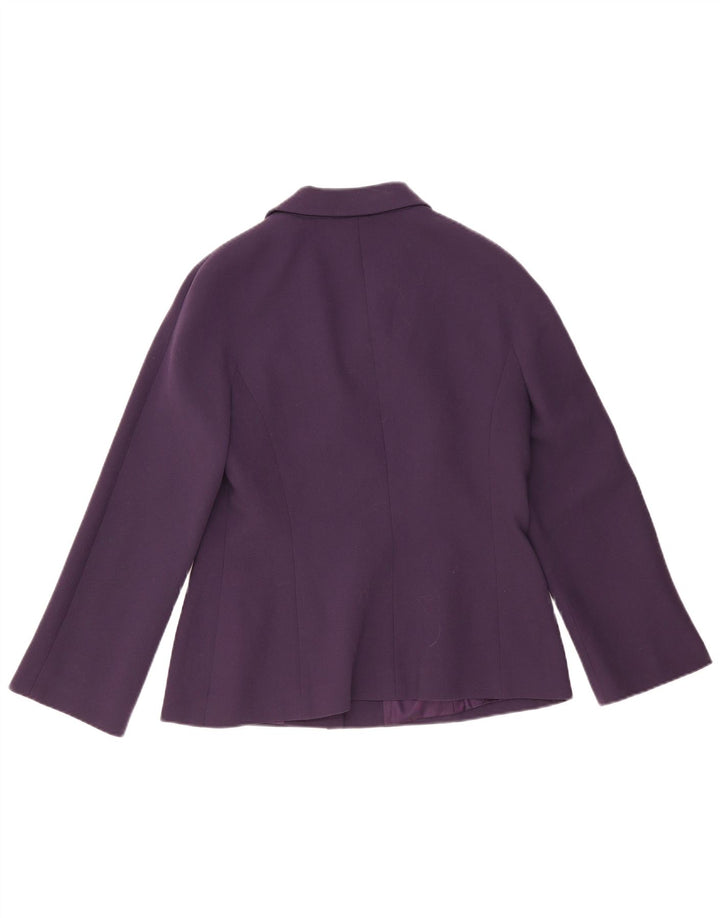 Luisa Spagnoli Womens 3 Button Blazer Jacket IT 46 Large Purple Wool