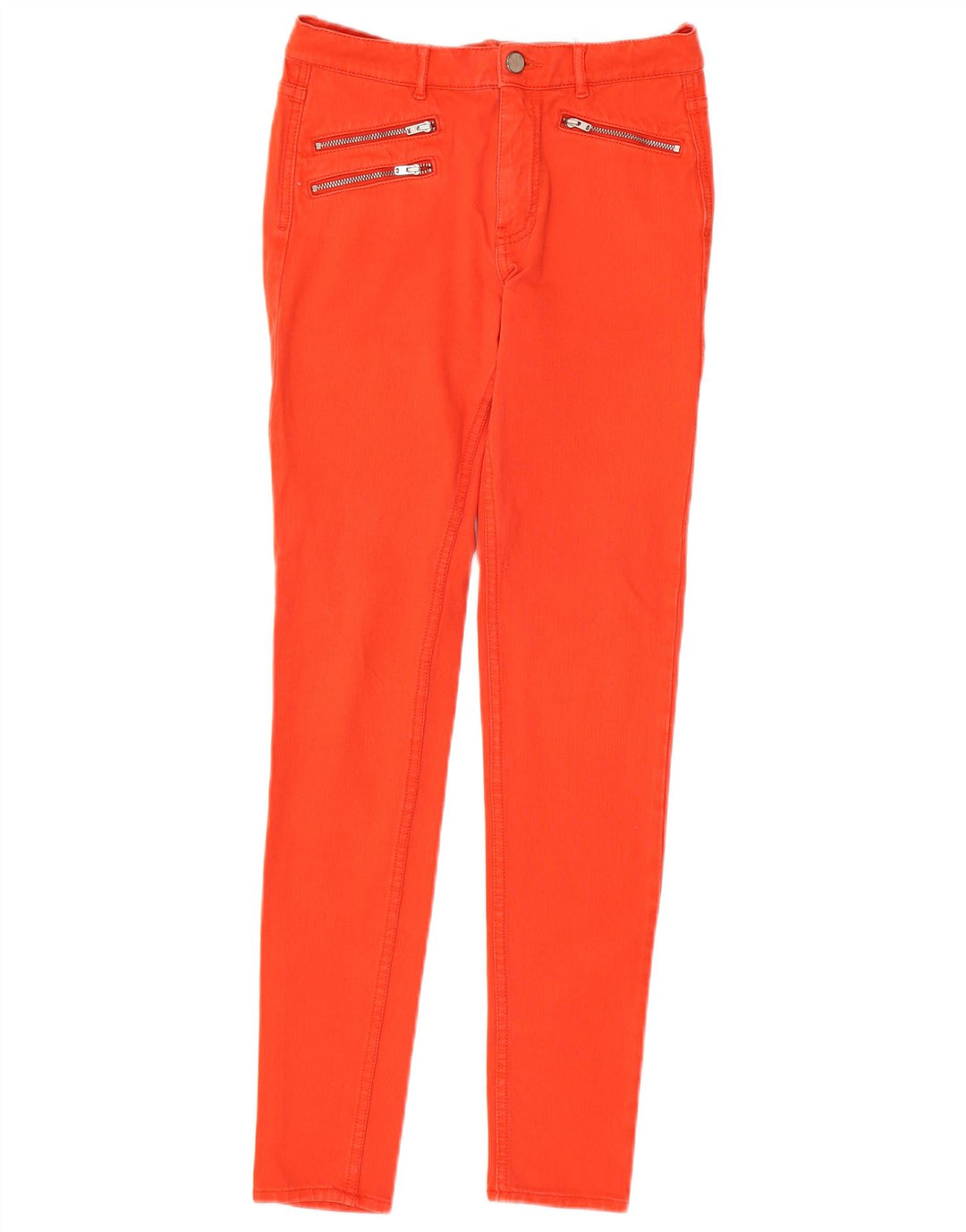 FRENCH CONNECTION Womens Skinny Jeans UK 8 Small W25 L30  Orange Cotton