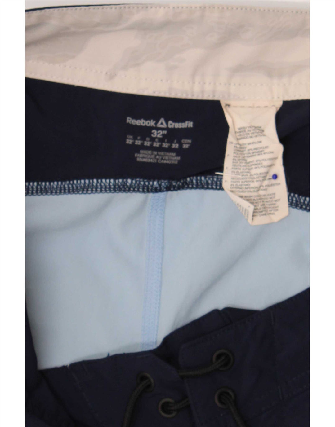 Reebok Mens Graphic Swimming Shorts Medium Blue Colourblock Nylon