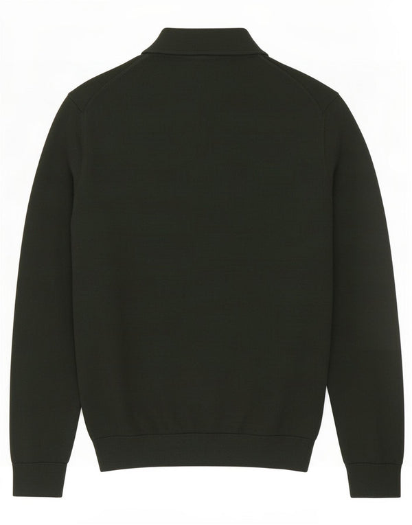 Zara Mens Polo Neck Jumper Sweater Medium Green Acrylic