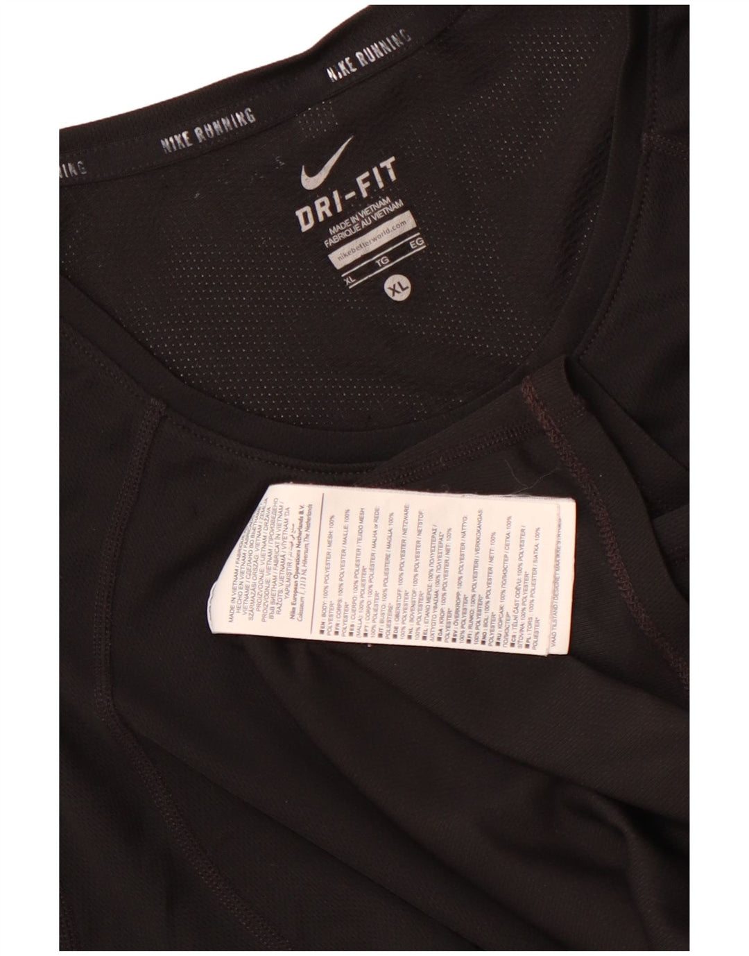 Nike Womens Dri Fit T-Shirt Top UK 18 XL Black Polyester