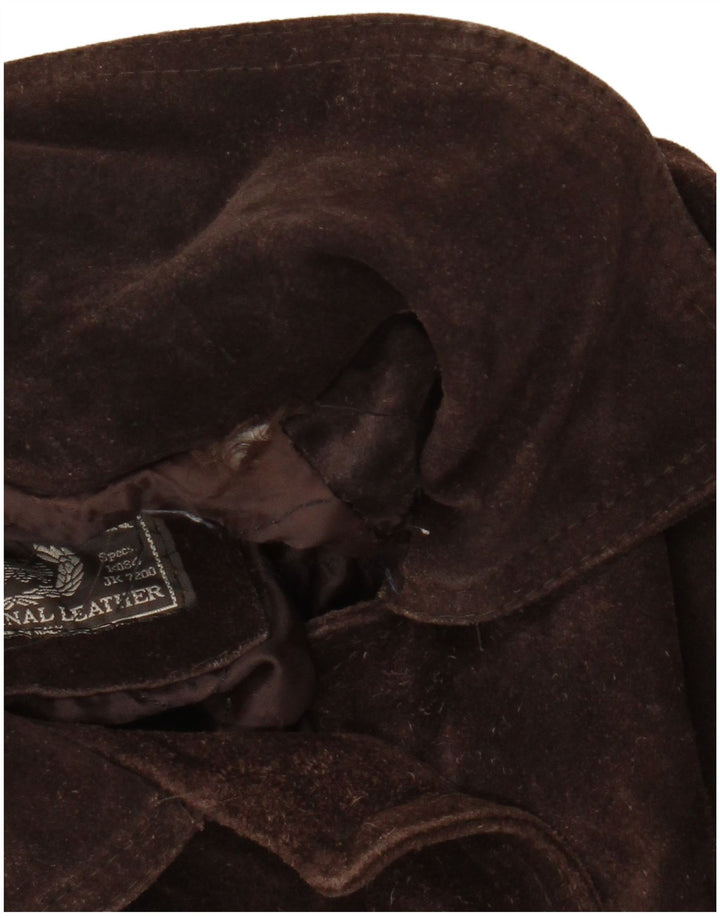 Vintage Womens Oversized Suede Overcoat UK 20 2XL Brown