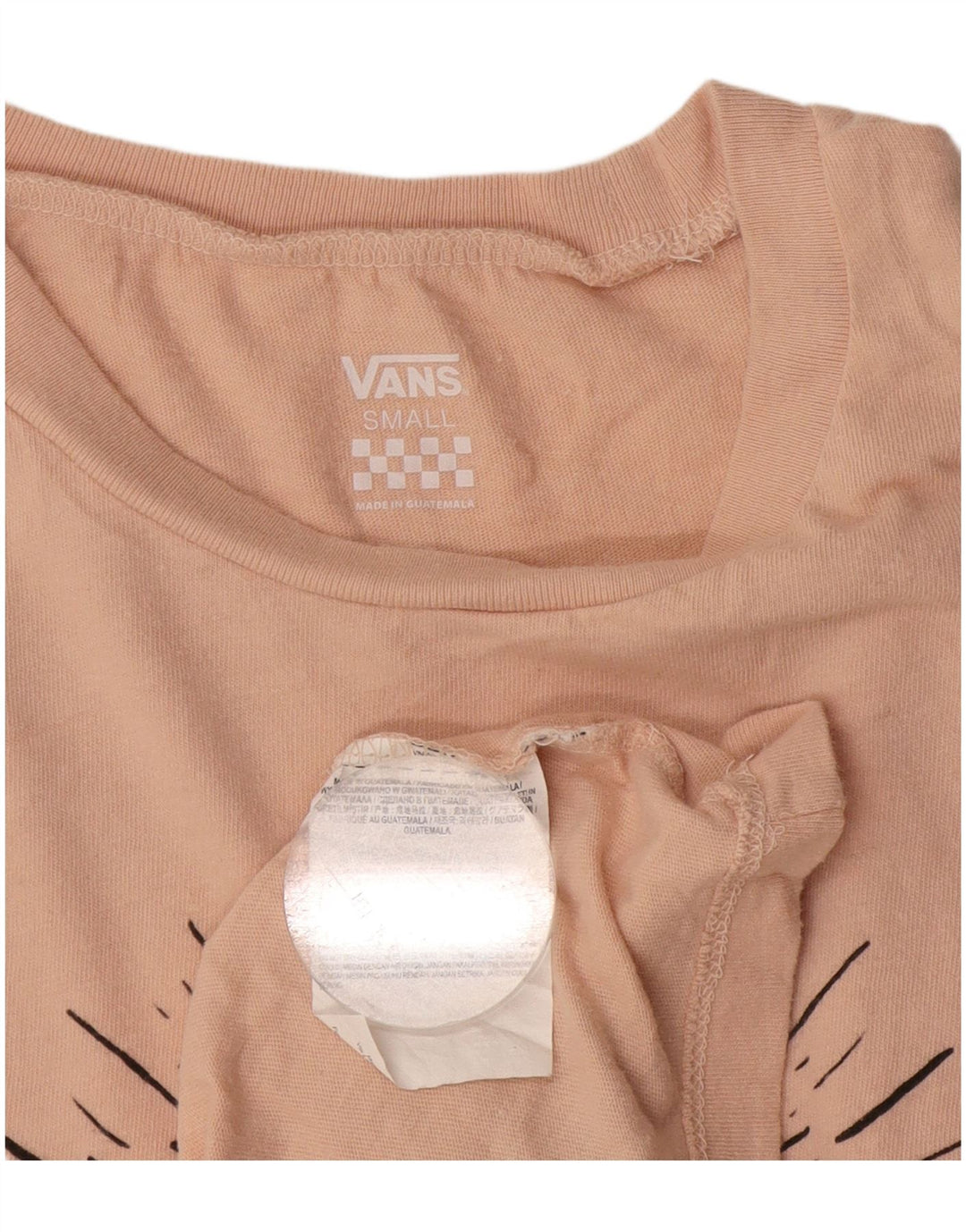 VANS Womens Graphic T-Shirt Top UK 10 Small Pink Cotton