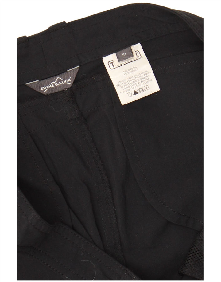 EDDIE BAUER Womens Straight Capri Trousers US 10 Large W30 L21 Black