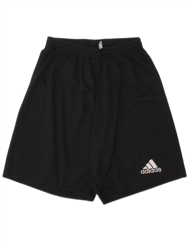 ADIDAS Boys Climalite Sport Shorts 7-8 Years XS Black Polyester