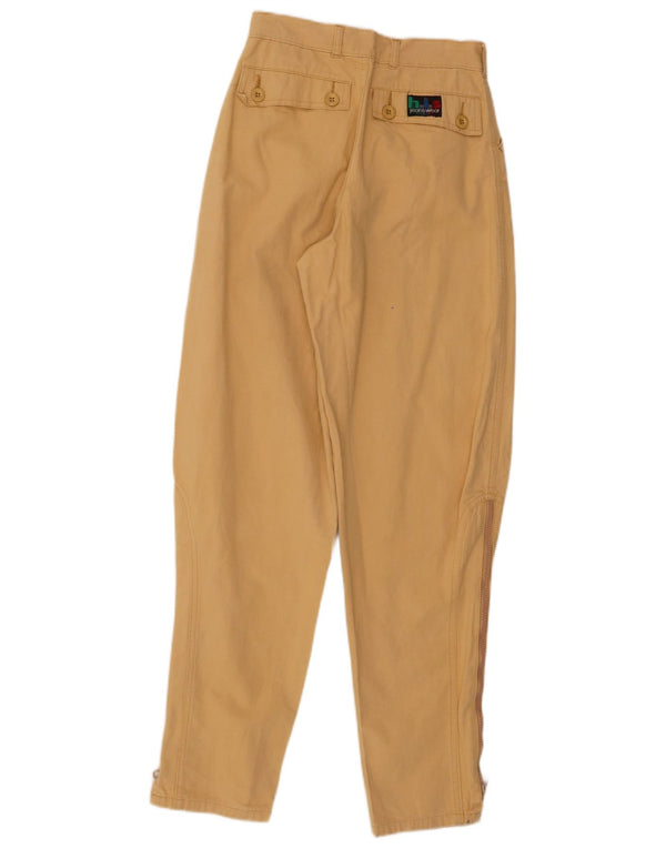 H.I.S Womens High Waist Tapered Chino Trousers W26 L30 Beige Cotton