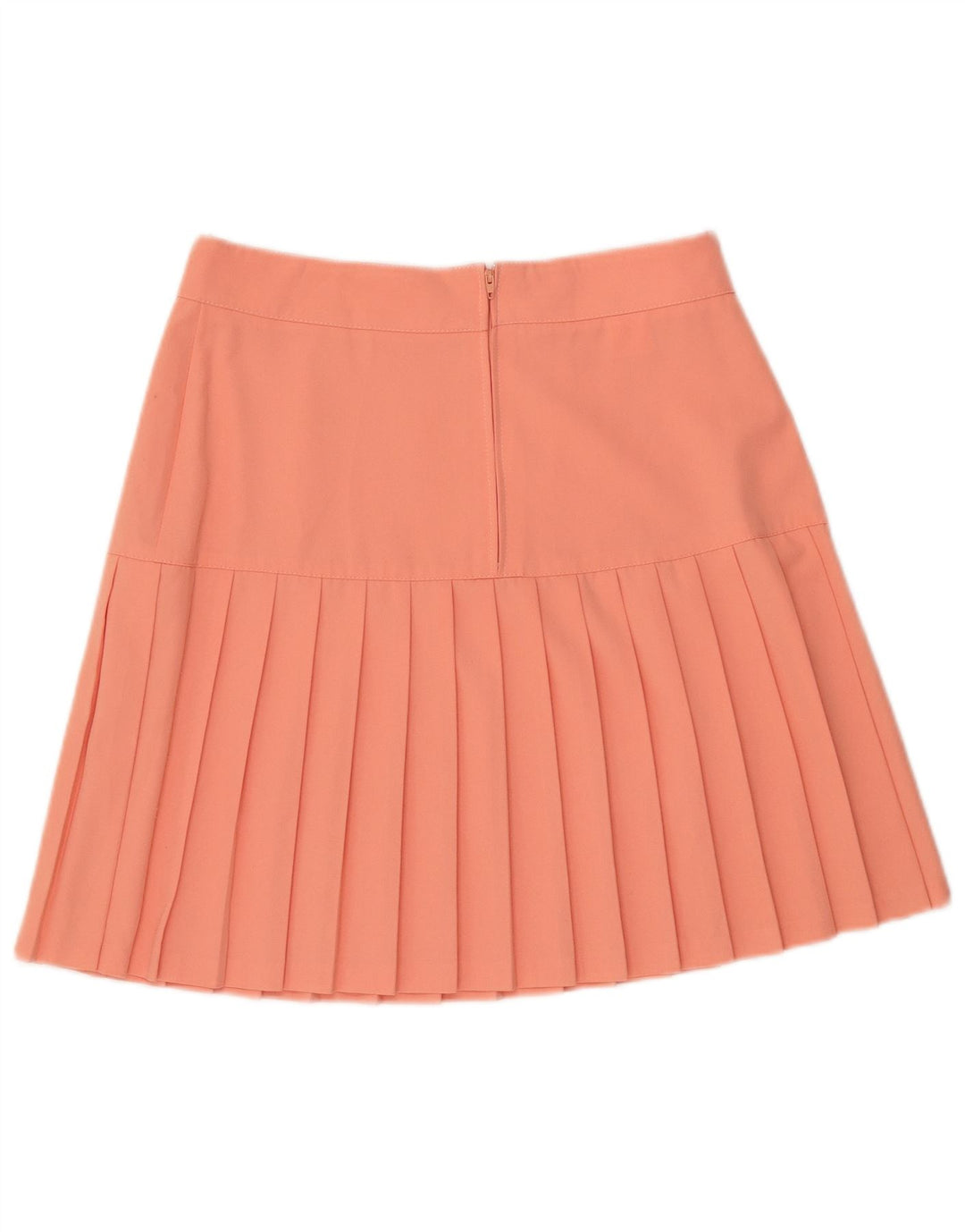 Vintage Womens Pleated Skirt EU 42 Large W30 Orange Polyester