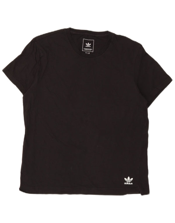 Adidas Mens T-Shirt Top Medium Black Cotton