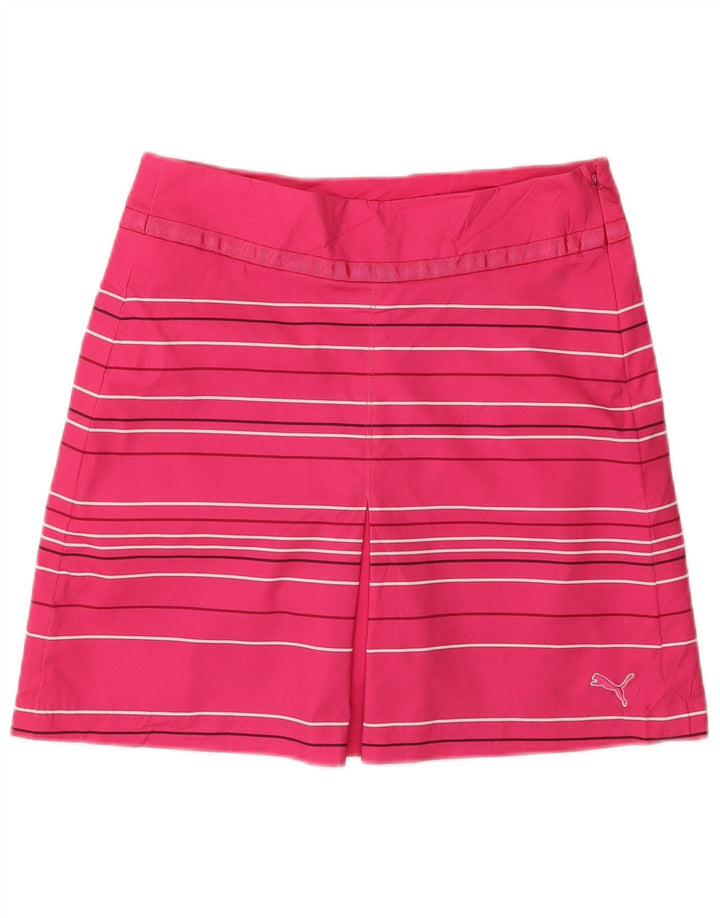 Puma Womens Skort UK 12 Medium Pink Striped Polyester Sports
