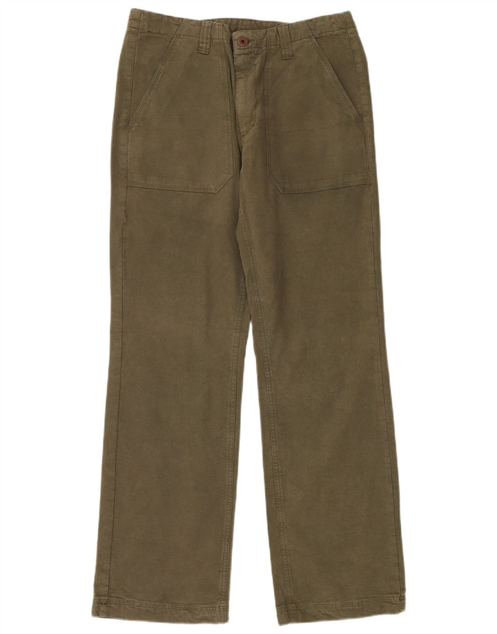 CHAMPION Mens Straight Chino Trousers Small W32 L32 Khaki Cotton