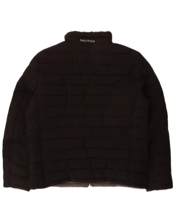 NAUTICA Mens Reversible Padded Jacket UK 40 Large Black Polyester
