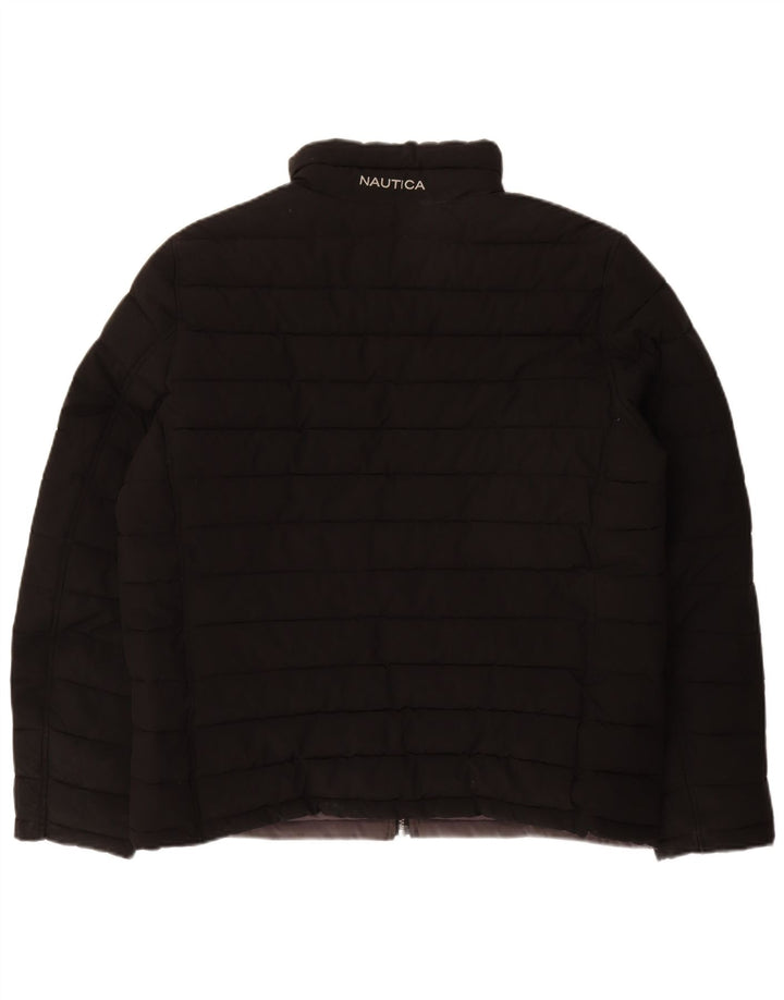 NAUTICA Mens Reversible Padded Jacket UK 40 Large Black Polyester