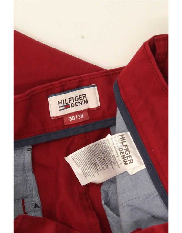 Tommy Hilfiger Mens Slim Chino Trousers W38 L30 Red Cotton