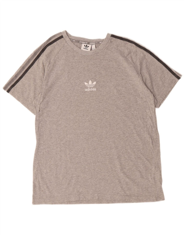 ADIDAS Mens T-Shirt Top Large Grey Flecked Cotton