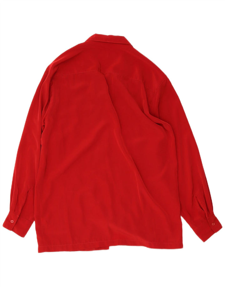 CACHAREL Womens Longline Shirt Blouse UK 14 Medium Red Polyester