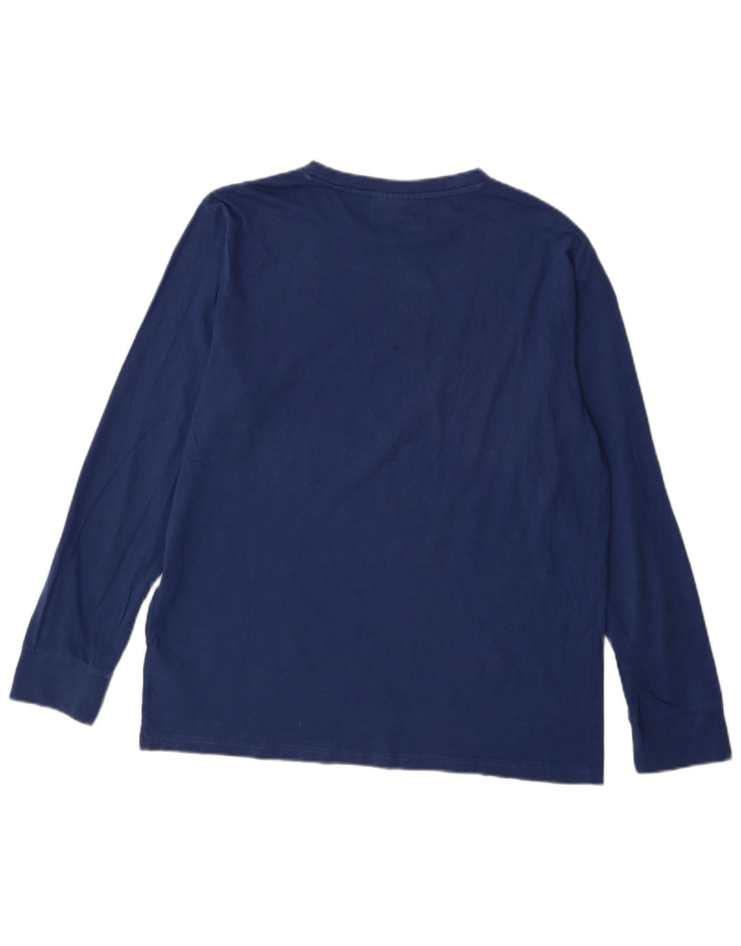 Nautica Mens Graphic Top Long Sleeve Large Navy Blue Cotton