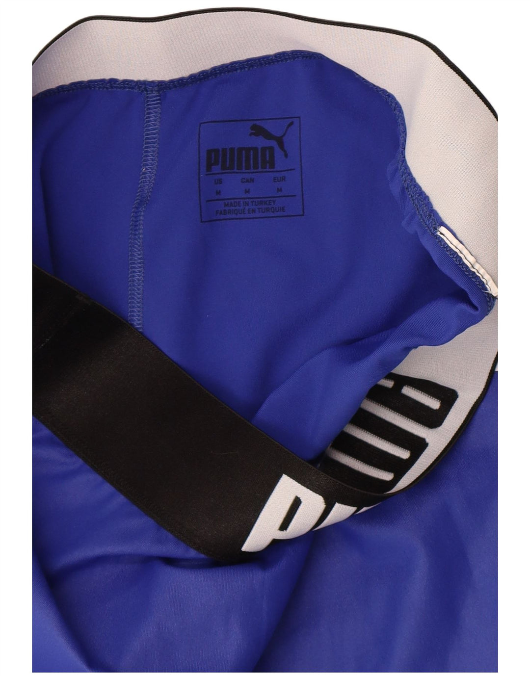 Puma Womens Graphic Leggings UK 12 Medium  Blue Colourblock