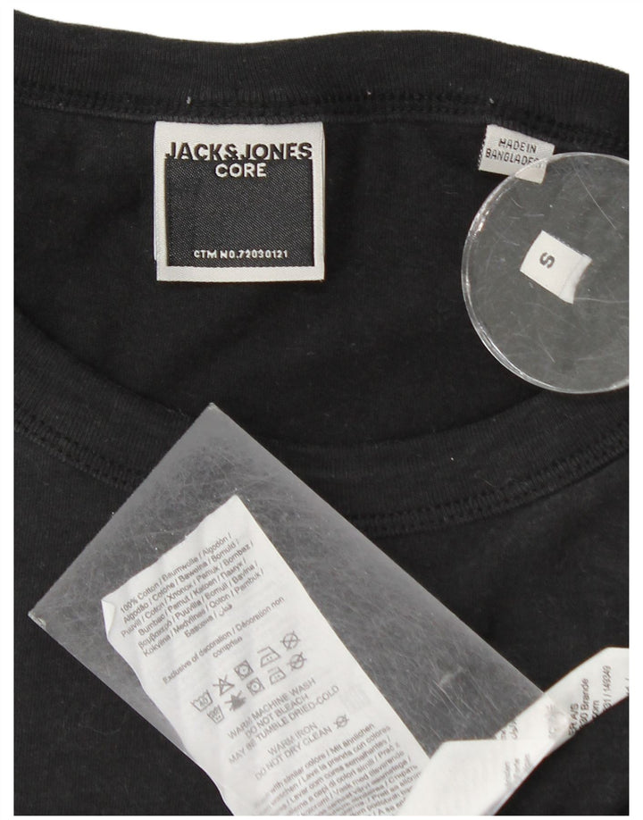 Jack & Jones Mens T-Shirt Top Small Black Cotton