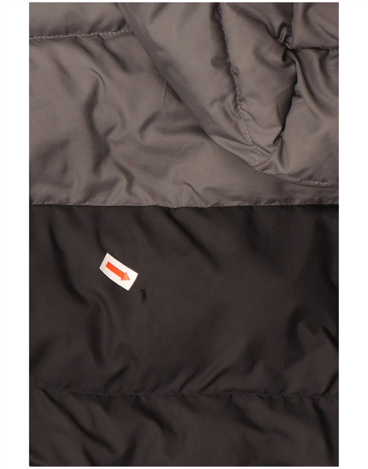 Adidas Boys Hooded Padded Jacket 13-14 Years Black Colourblock Polyester