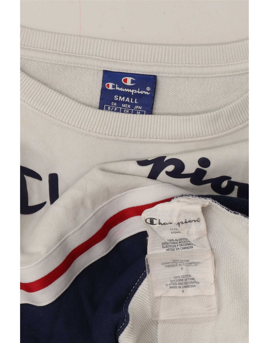 Champion Womens Oversized Crop Sweatshirt Jumper UK 10 Small White