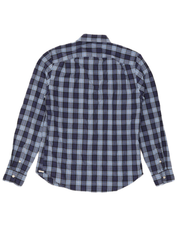 GAP Mens Shirt Medium Navy Blue Check Cotton